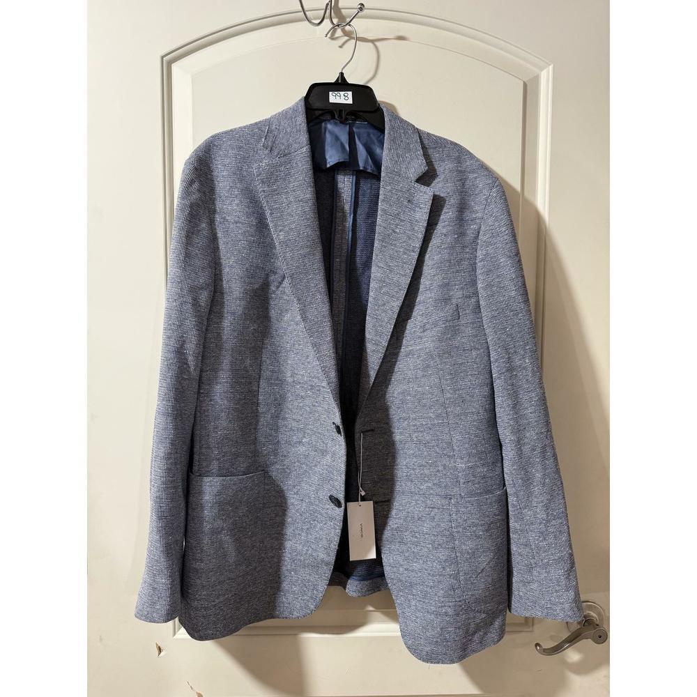 Vince Cotton Men's Slim Fit Casual Blue Sport Coat 46R Rtl $598.00 - Picture 7 of 9